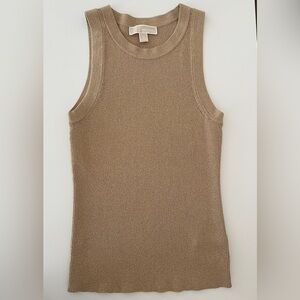 Michael Michael Kors Gold metallic-knit tank top, like new, size M